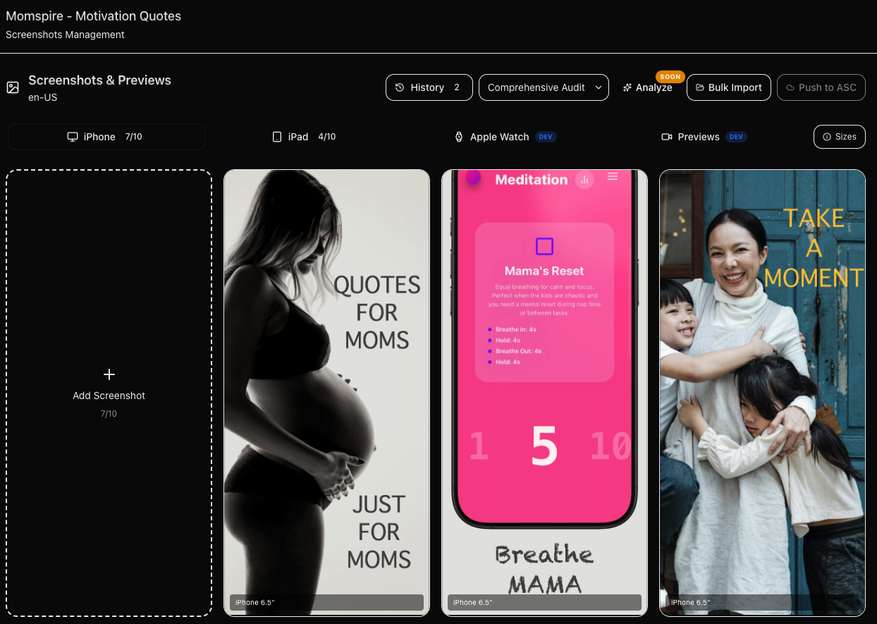 Screenshots Management
